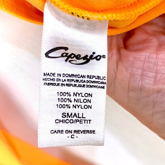 Capezio Child Turtleneck Long Sleeve Bodysuit Leotard Back Zip Cheer S Gold 41C - Picture 8 of 9